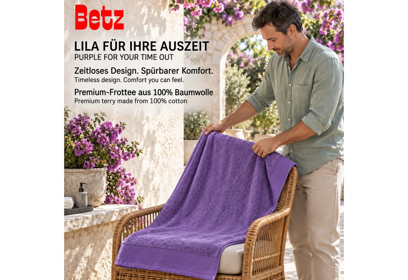 Betz Saunatuch Strandtuch Saunatücher XXL Badetuch Premium Grö ße 70 x 200 cm, 100% Baumwolle (1 Stück, 1-St), 100% Baumwolle Bild 3