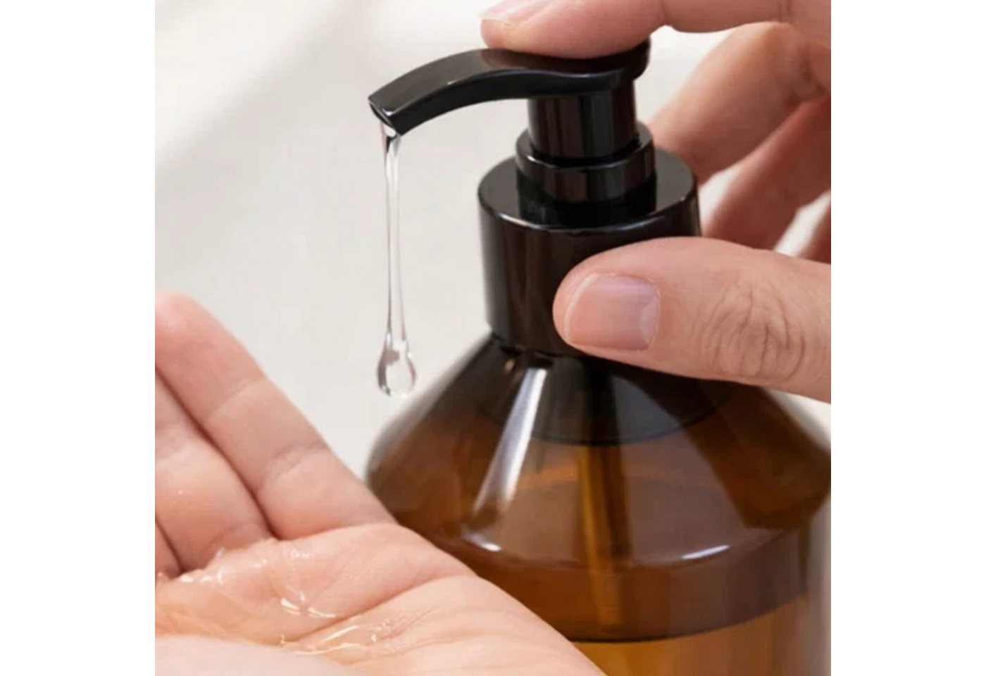 mikken Seifenspender leerer Pumpspender 500 ml PET braun Lotionspender, Dosierspender, (6-tlg., 2er, 4er, 6er, 10er), mit Etiketten, UV-Schutz, bruchsicher, lebensmittelecht Bild 2
