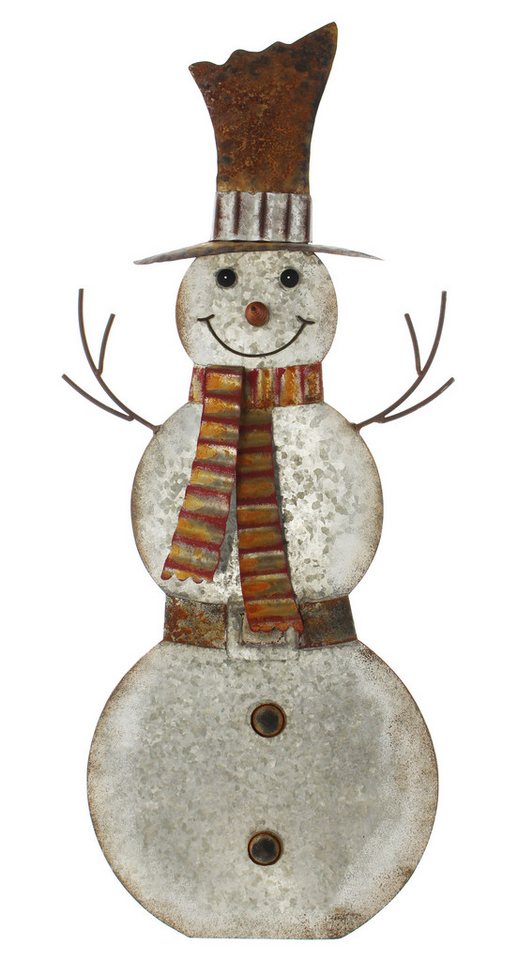 Dekoleidenschaft Gartenfigur Schneemann aus Metall, 75 cm hoch, Winterdeko, Metalldeko, Aussendeko, (1 St), Dekofigur, Gartendekofigur, Metallfigur, Gartendeko für Draußen Bild 3