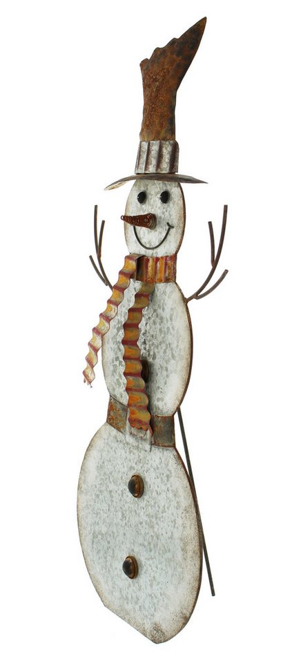 Dekoleidenschaft Gartenfigur Schneemann aus Metall, 75 cm hoch, Winterdeko, Metalldeko, Aussendeko, (1 St), Dekofigur, Gartendekofigur, Metallfigur, Gartendeko für Draußen Bild 4