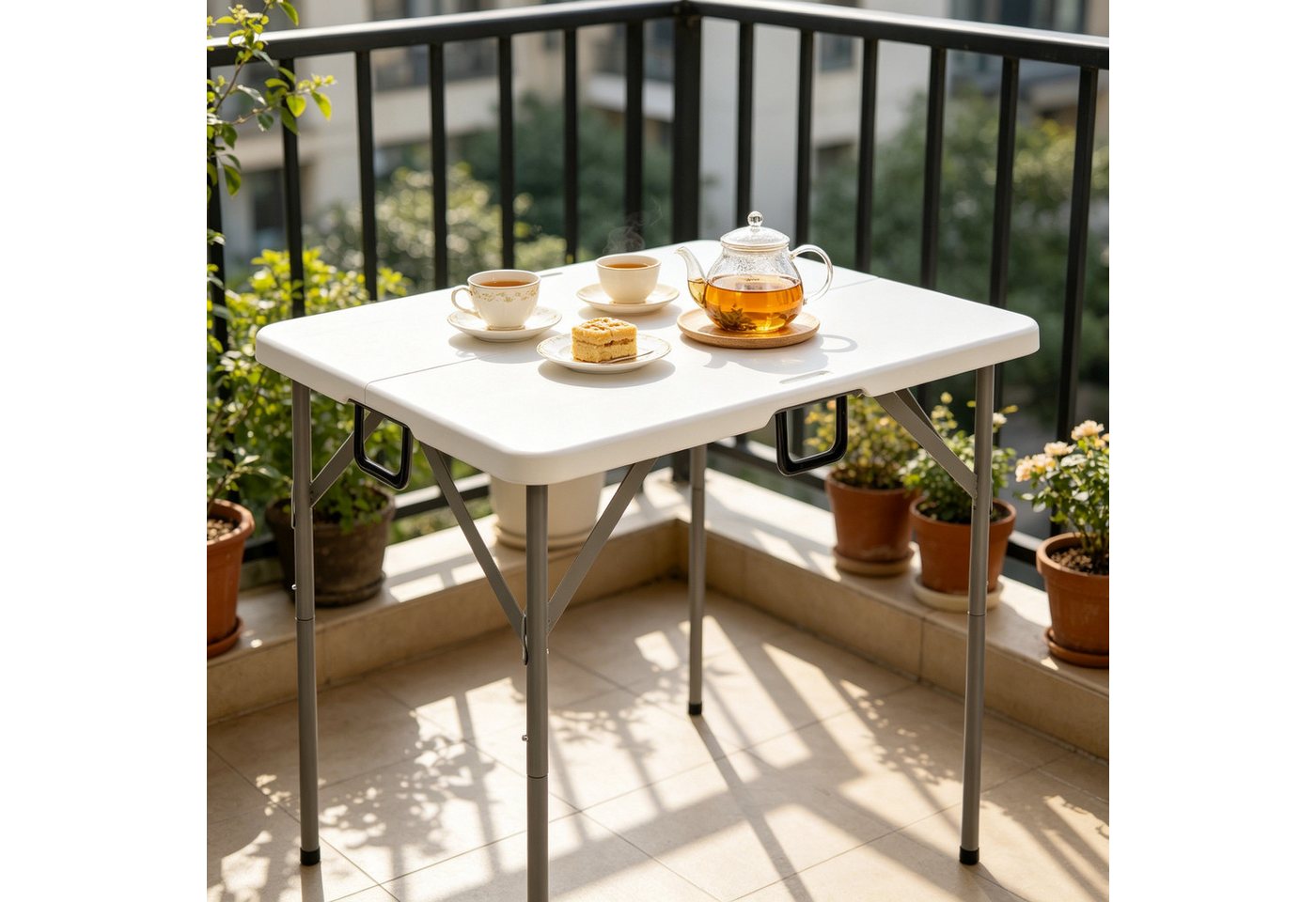 LEADZM Gartentisch Gartentisch, Buffettisch Klappbar, Klapptisch Balkontisch klappbar Bild 2