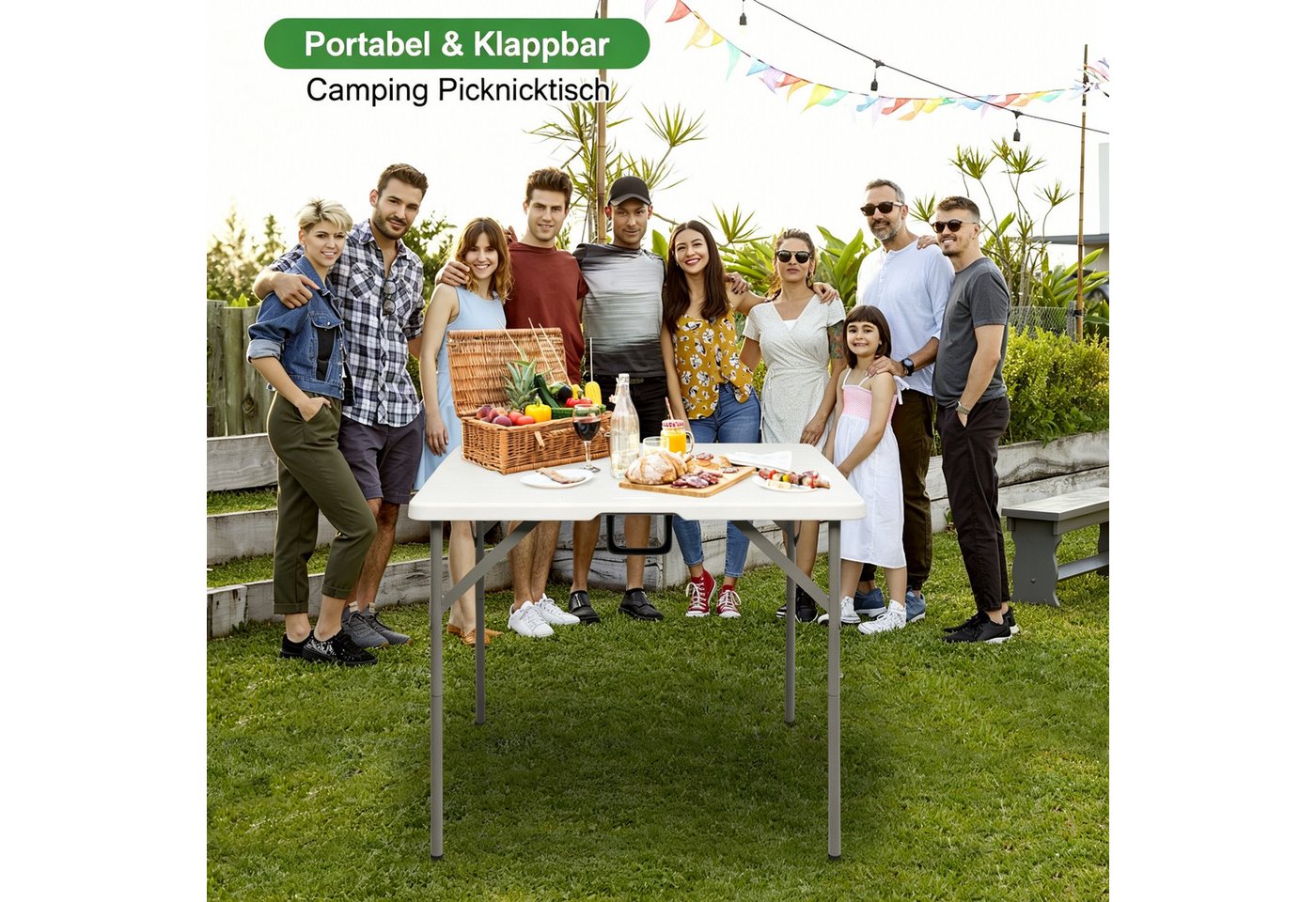 LEADZM Gartentisch Gartentisch, Buffettisch Klappbar, Klapptisch Balkontisch klappbar Bild 5
