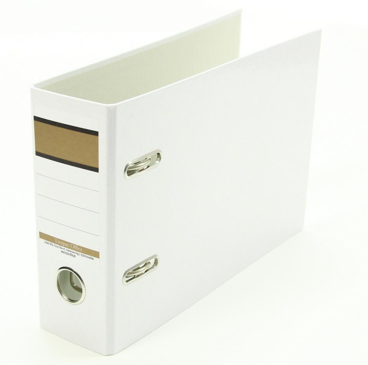 Livepac Office Aktenordner Ordner / A5 quer / 75mm breit / Farbe: weiß