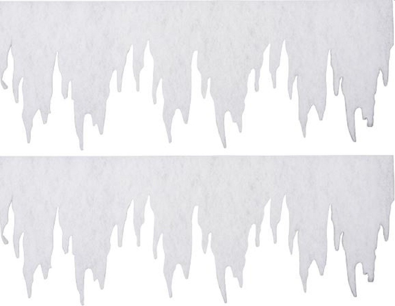 Erwin Hennecken GmbH Fensterdekoration Winterdeko Eiszapfen-Girlande. 2 Stück 98x30cm. SCHNEEWATTE, 1cm dick. Bild 2