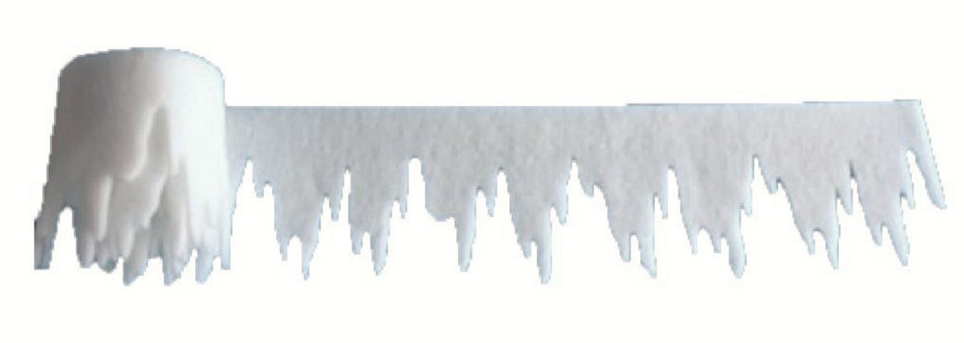 Erwin Hennecken GmbH Fensterdekoration Winterdeko Eiszapfen-Girlande. 1 Stück. 500x35cm. SCHNEEWATTE 2cm dick