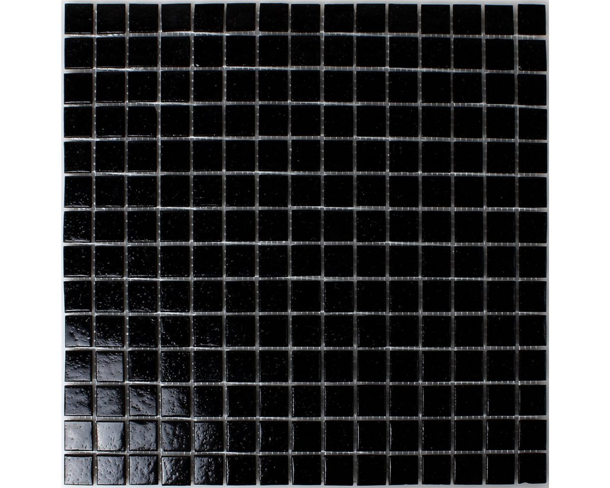 Mosafil Mosaikfliesen Glasmosaik Fliesen Kimberley Schwarz Uni Glänzend, Glas 32.700x30.500, schwarz, Verlegefertig auf ein Netz geklebt - Frostsicher - Wasserfest Bild 3