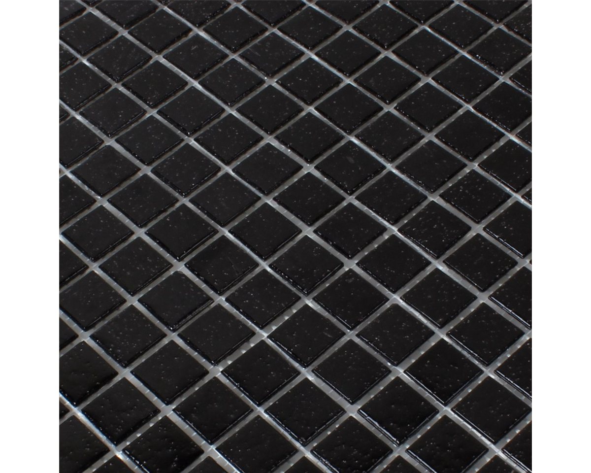 Mosafil Mosaikfliesen Glasmosaik Fliesen Kimberley Schwarz Uni Glänzend, Glas 32.700x30.500, schwarz, Verlegefertig auf ein Netz geklebt - Frostsicher - Wasserfest Bild 4