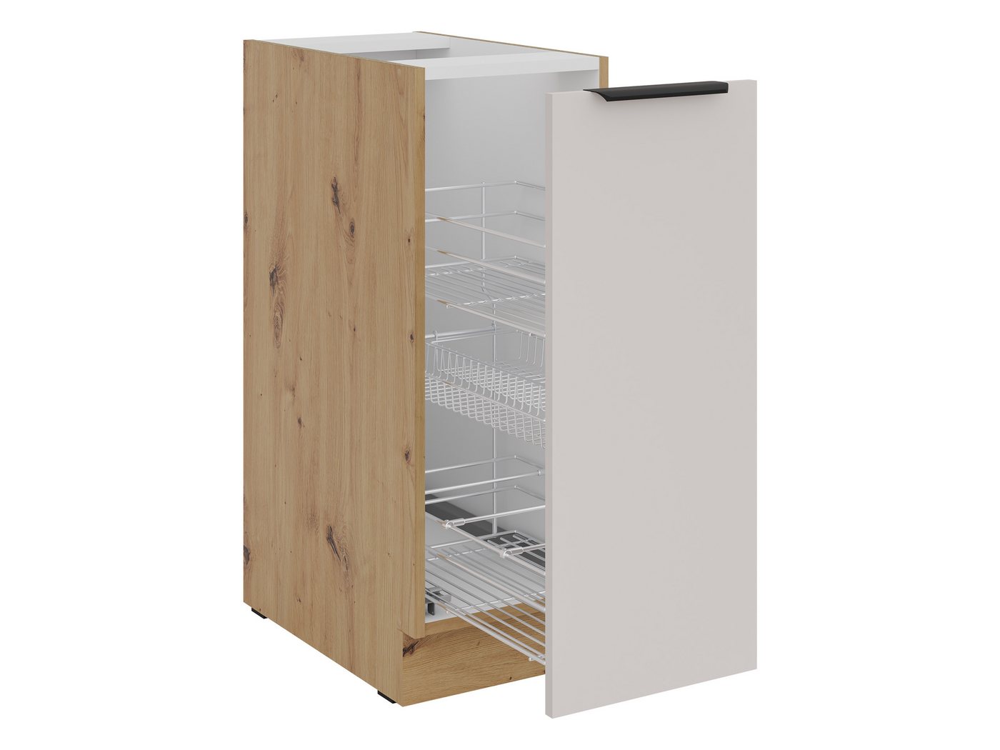 MIRJAN24 Unterschrank Solea 30 D CARGO BB (mit verchromten Körben CARGO) 30x52x82 cm, Metallgriff