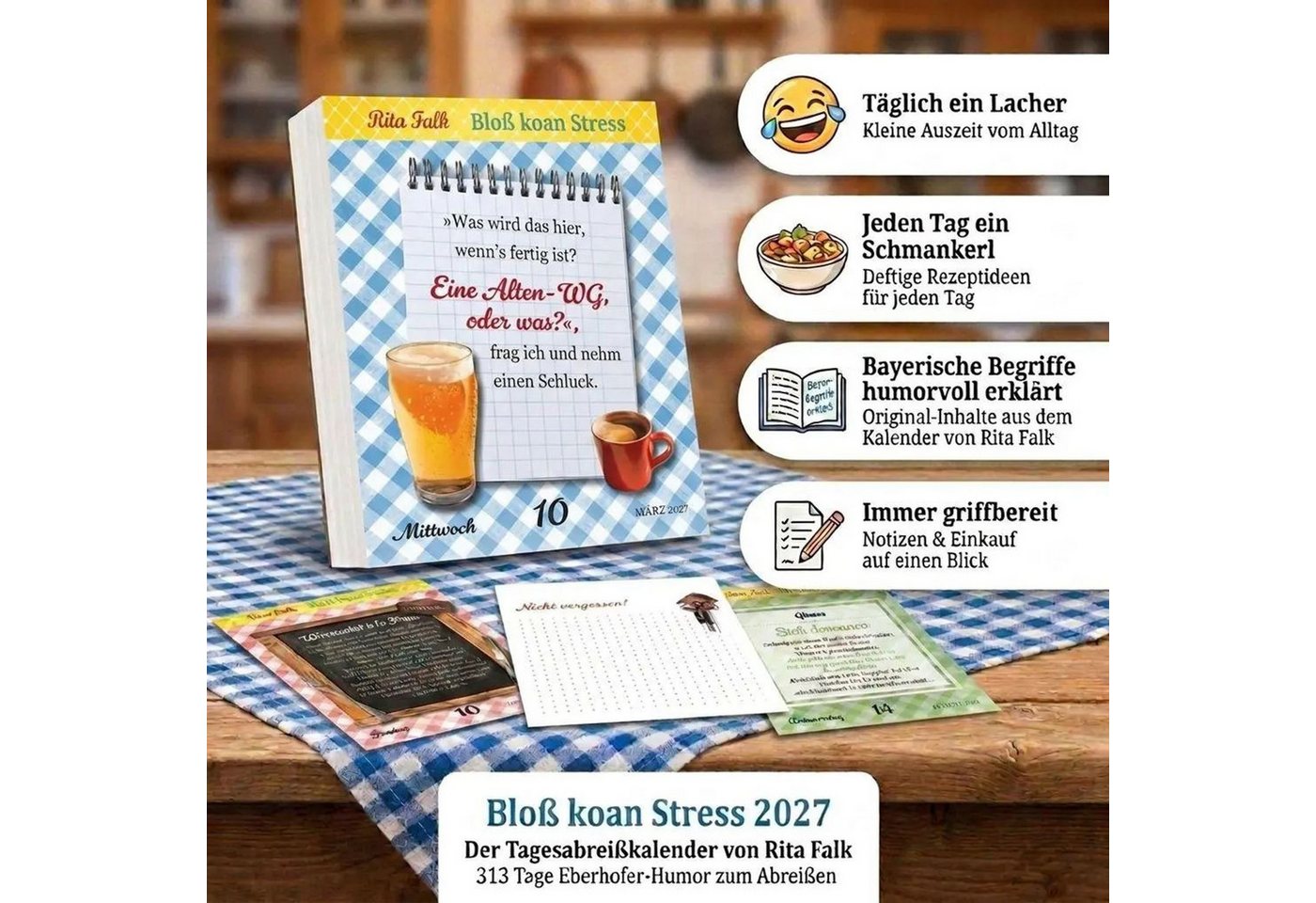 Abreißkalender Rita Falk - Bloß koan Stress 2027 Bild 2