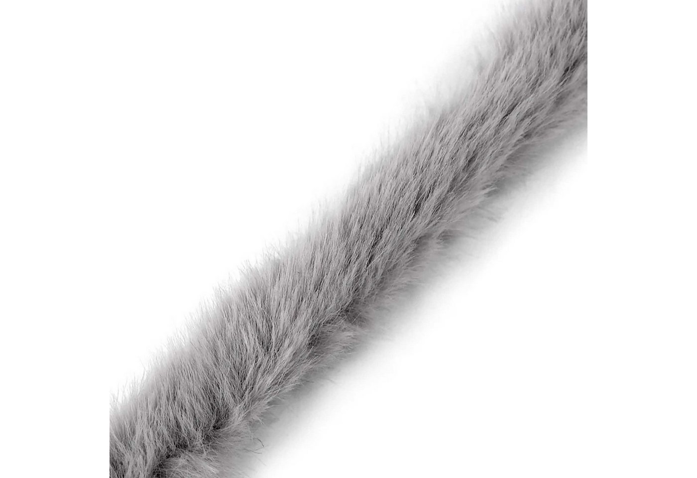 maDDma Webband Fellborte ab 1m x 2 cm Meterware Fellbesatz Kunstfell Fellstrang, hellgrau Bild 4