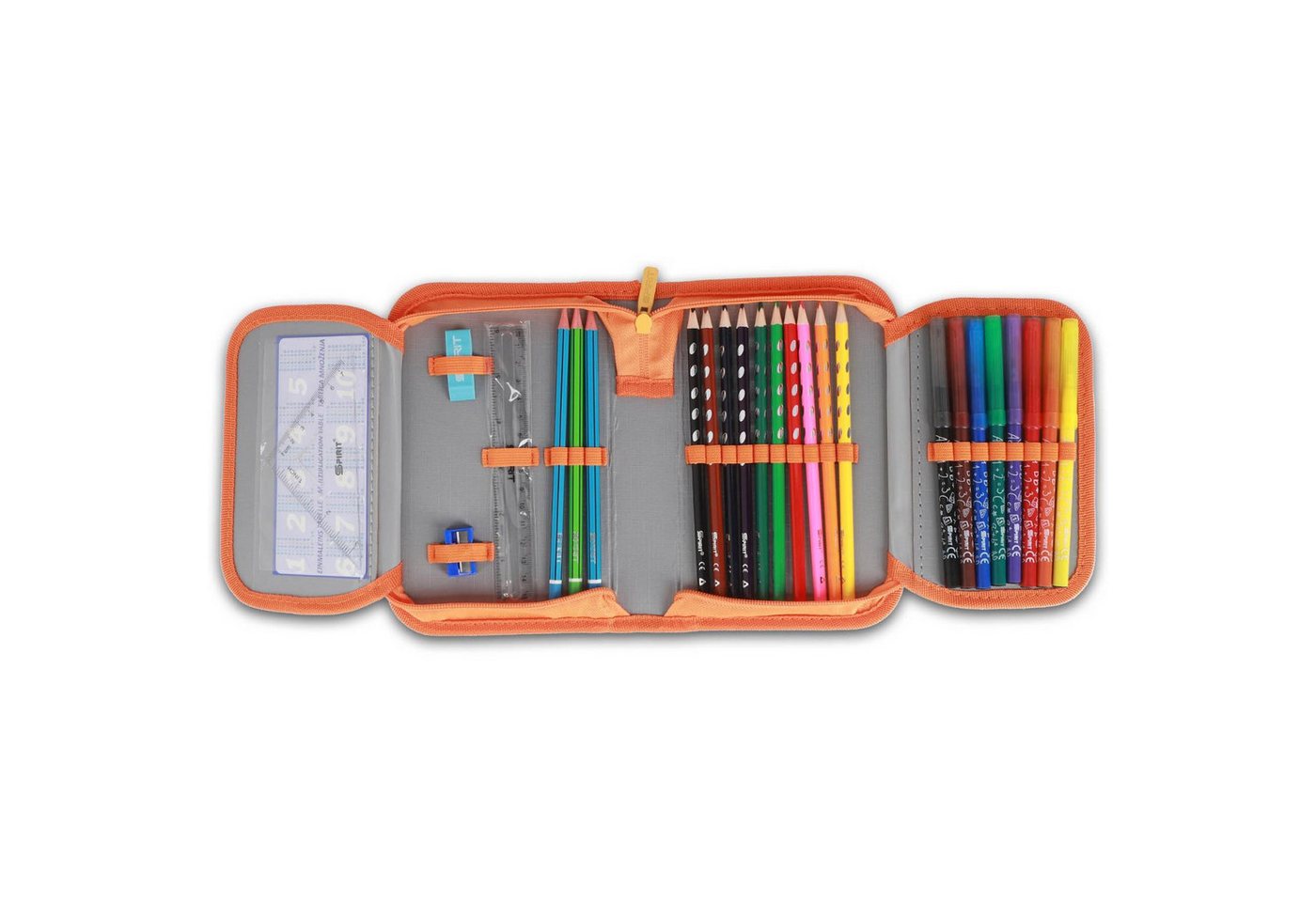 Spirit Federmäppchen SPIRIT Schüler Etui 28 teilig 1-Zipper Mäppchen ABS BLUE CUBE blau Bild 2