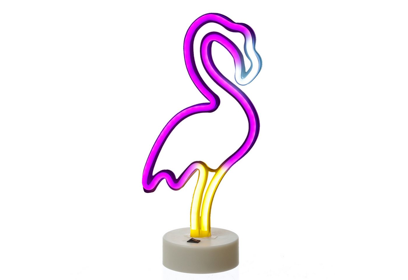 SATISFIRE LED Dekolicht LED NEON Figur FLAMINGO Neonlicht Schild Leuchtfigur Batterie 30cm, LED Classic, pink Bild 2