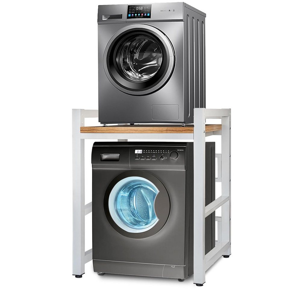 TUWENA Regal Regal über Waschmaschine, Höhenverstellbarer Lagerregal über Trockner, Tragfähigkeit 250 kg,für Waschmaschine und Trockner, 73 * 63 * 105cm Bild 4
