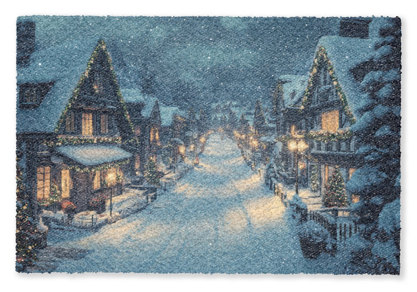 MuchoWow Fußmatte Weihnachtsdorf - Weihnachten - Schnee - Winter, Rechteckig, innen Schmutzfangmatte, Tür, Schmutzfänger Flur, Teppich 60x40 cm Bild 3