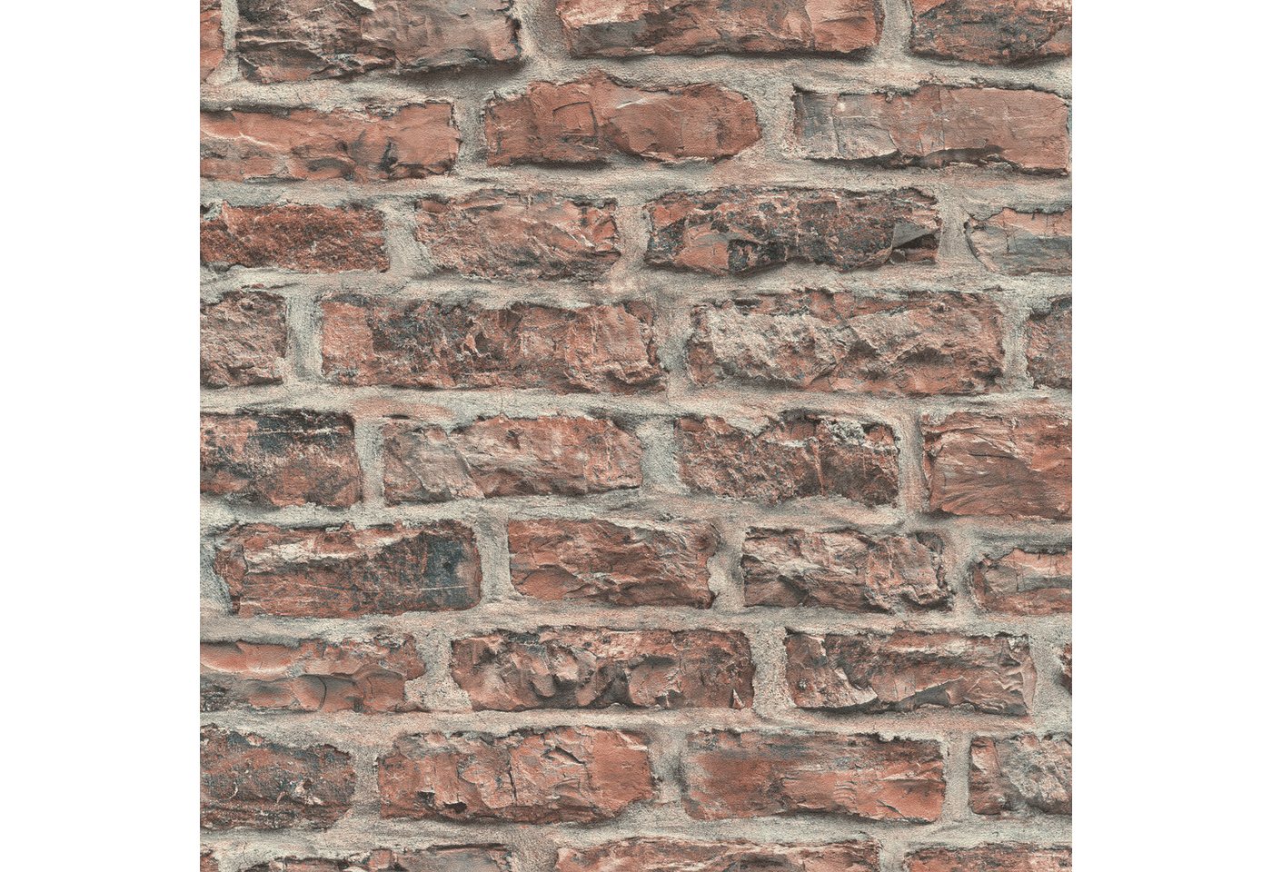 Rasch Vliestapete Steinoptik 3D in Rot und Grau - Brick - Kollektion Factory VI, strukturiert, Steinoptik, Ziegel, Mauer, Mauerwerk, (1 Rolle, 1 St) Bild 3