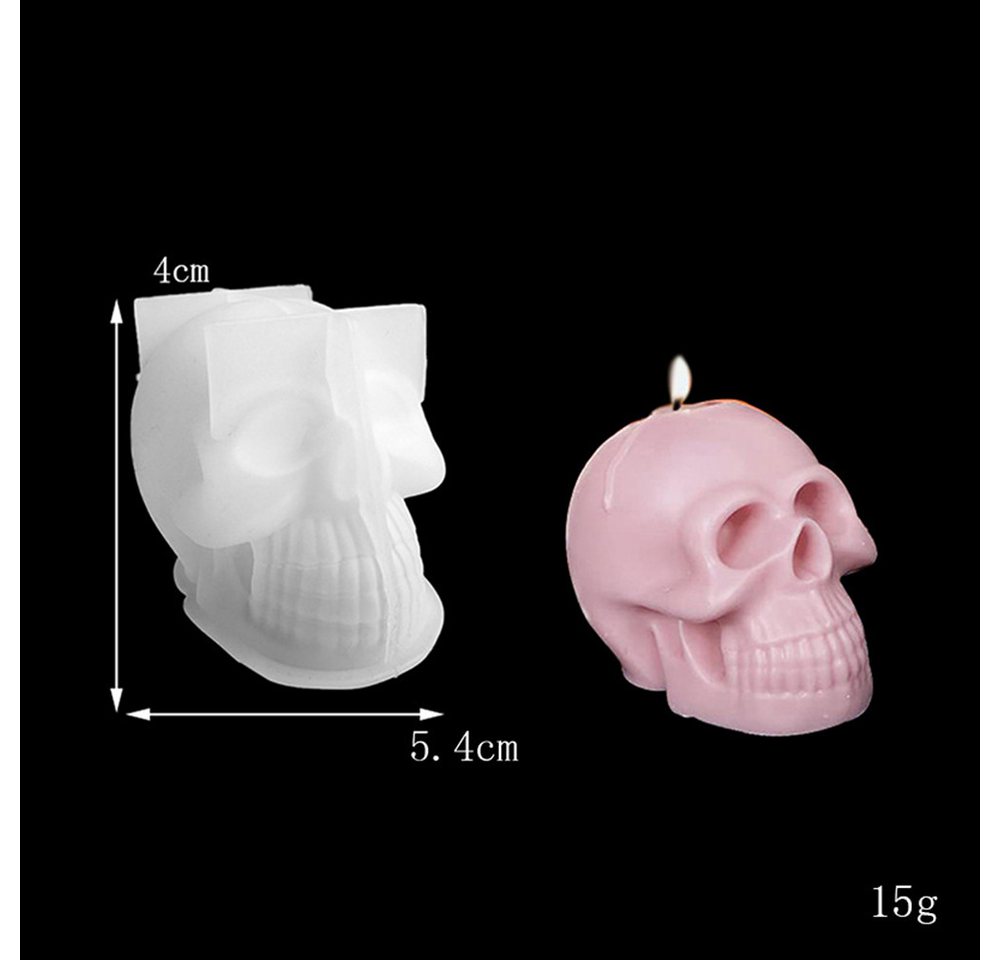 Bomiclss Silikonform 3D Totenkopf Silikonform Kerze, Halloween Kerzenhalter-Gießform, (4-tlg) Bild 2