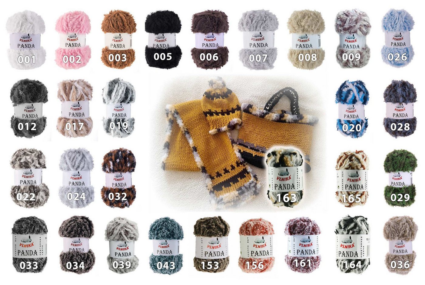 VLNIKA 500g Strickgarn Panda Häkelwolle, 330 m, 034 mausgrau-schwarz Bild 3