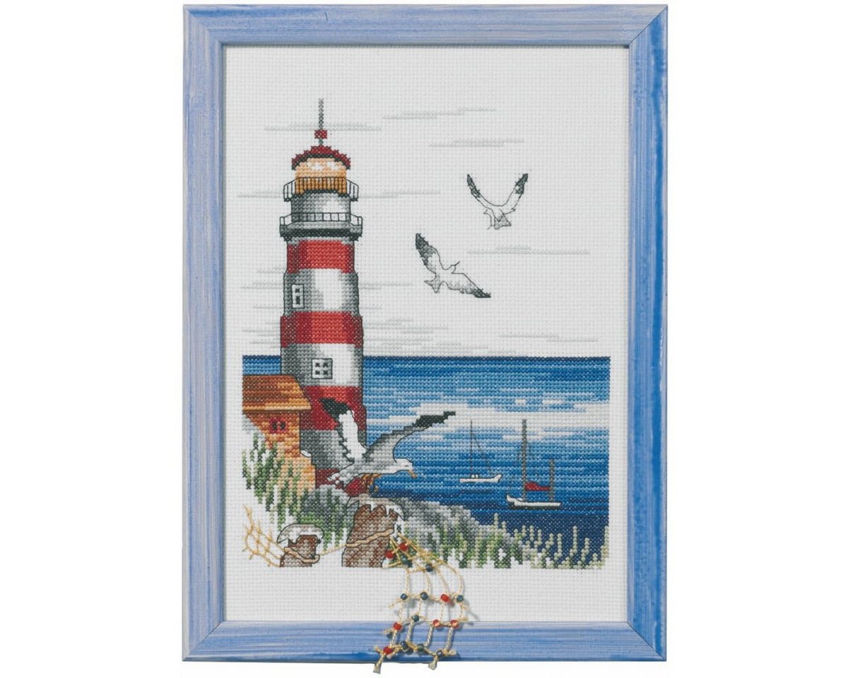 Permin Kreativset Permin Kreuzstich Stickpackung "Leuchtturm", (embroidery kit by Marussia)