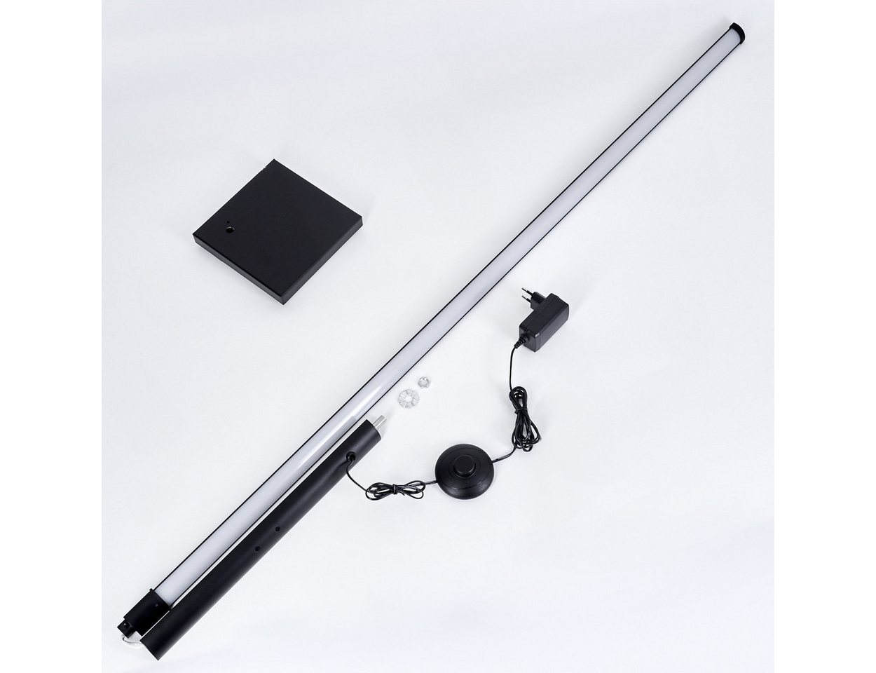 hofstein Stehlampe Stehlampe aus Metall/Kunststoff in Schwarz/Weiß, LED wechselbar, Stehleuchte mit Farbwechsler, Fußschalter, Fernbedienung, Kelvin CCT Bild 5