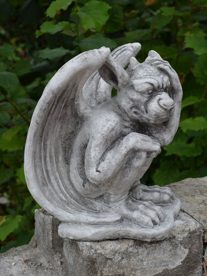 gartendekoparadies.de Gartenfigur Gargoyle Statue der Wächter, Steinfigur, H. 27 cm, 7 kg, Frostsicher Bild 4