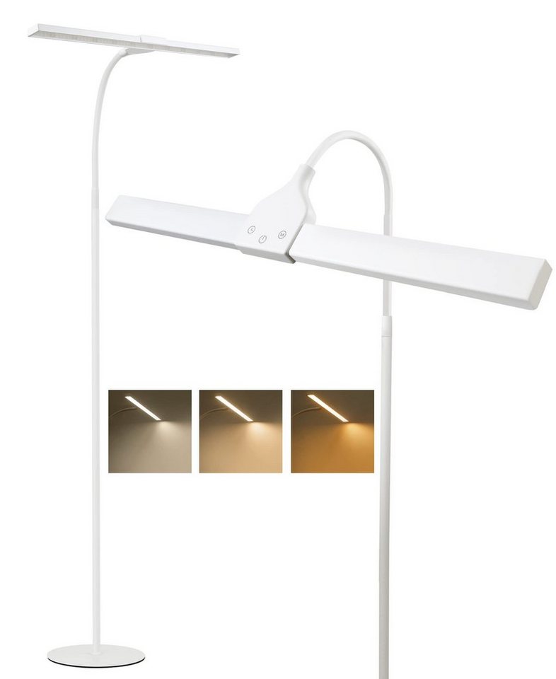 ZMH LED Stehlampe Wohnzimmer dimmbar Modern Schwarz/Weiß Stehleuchte Schlafzimmer Flur, dimmbar, LED fest integriert, Warmweiß-Neutralweiß, 10W,Touch-Dimmer,40-Min-Timer,Nachtlicht für Treppenhaus Arbeitszimmer Bild 4