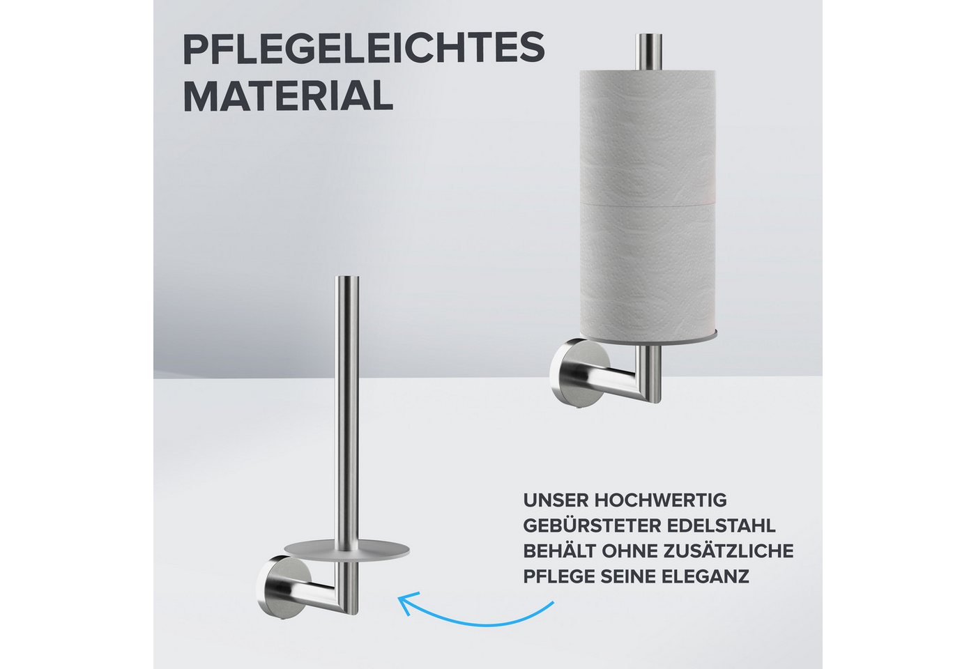 ovimar Toiletten-Ersatzrollenhalter Skodsbol (1-St), aus Edelstahl in Silber zur Zum Bohren