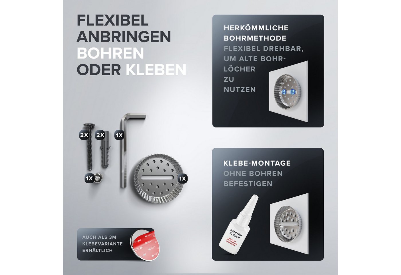 ovimar Toiletten-Ersatzrollenhalter Skodsbol (1-St), aus Edelstahl in Silber zur Zum Bohren Bild 2