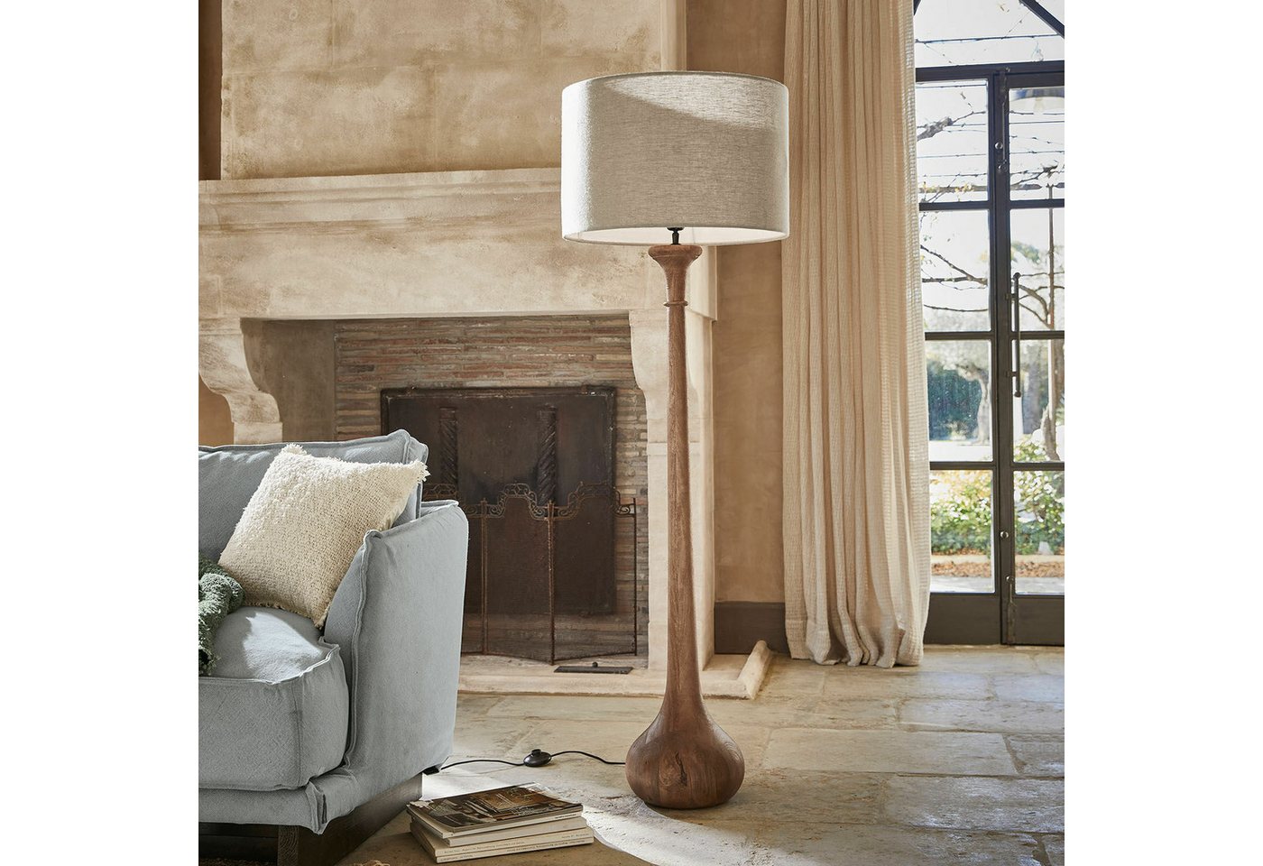 Mirabeau Stehlampe Stehlampe Andrées braun/leinen Bild 2