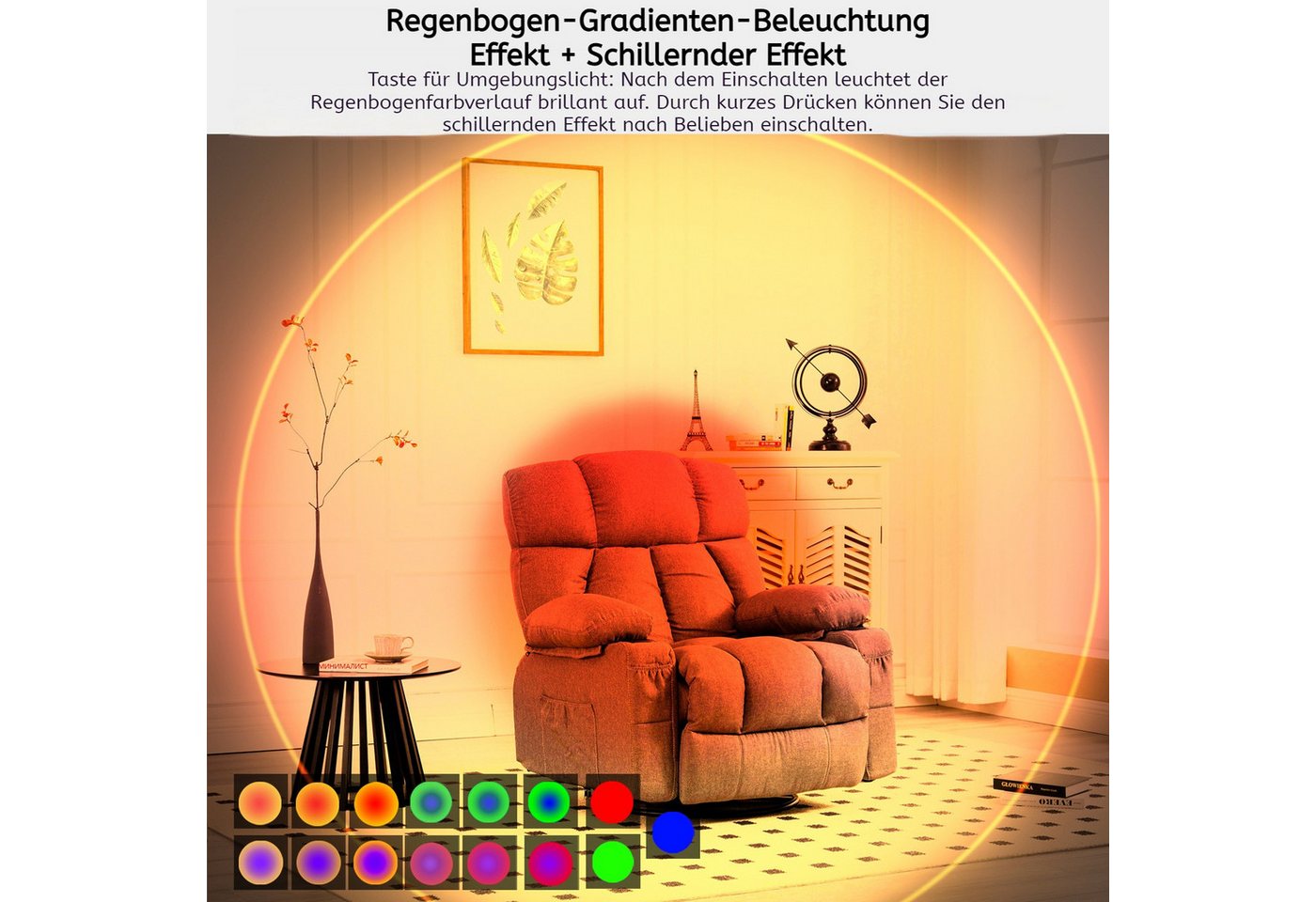 Detrida LED Würfel Akku Wandleuchte mit Bewegungsmelder Wandlampe RGB Up Down Wandlicht, USB-Wiederaufladbare, Batterie Batteriebetrieben Flur Treppen Wandbeleuchtung, RGB Farbwechsel, Innen Strahler Leuchten für Treppe, Flur, Wohnzimmer, Schlafzimmer Bild 3