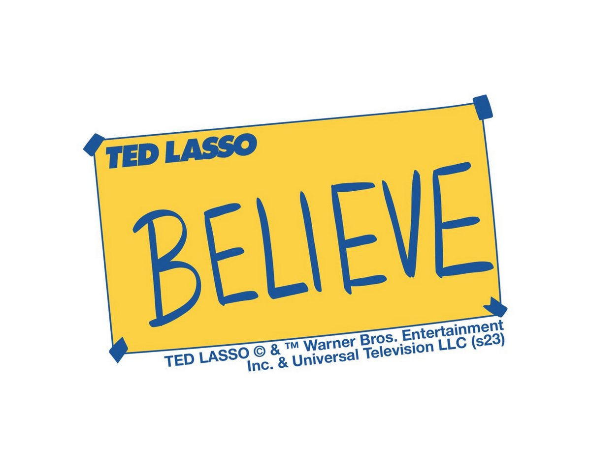 Spreadshirt Aufkleber Ted Lasso Believe Schild Sticker Aufkleber Bild 3