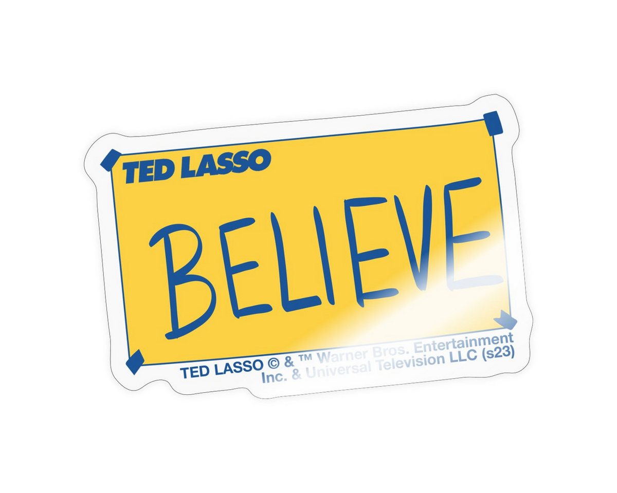 Spreadshirt Aufkleber Ted Lasso Believe Schild Sticker Aufkleber Bild 4