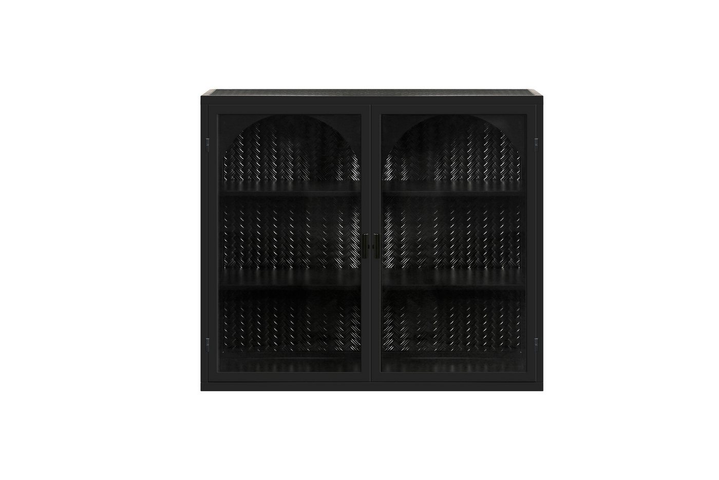 FANNOU Hängeschrank mit dreistufiger Lagerung, 70 x 60 x 23 cm Glastüren Moderner zweitüriger Wandschrank für Eingangsbereich, Küchen Bild 3