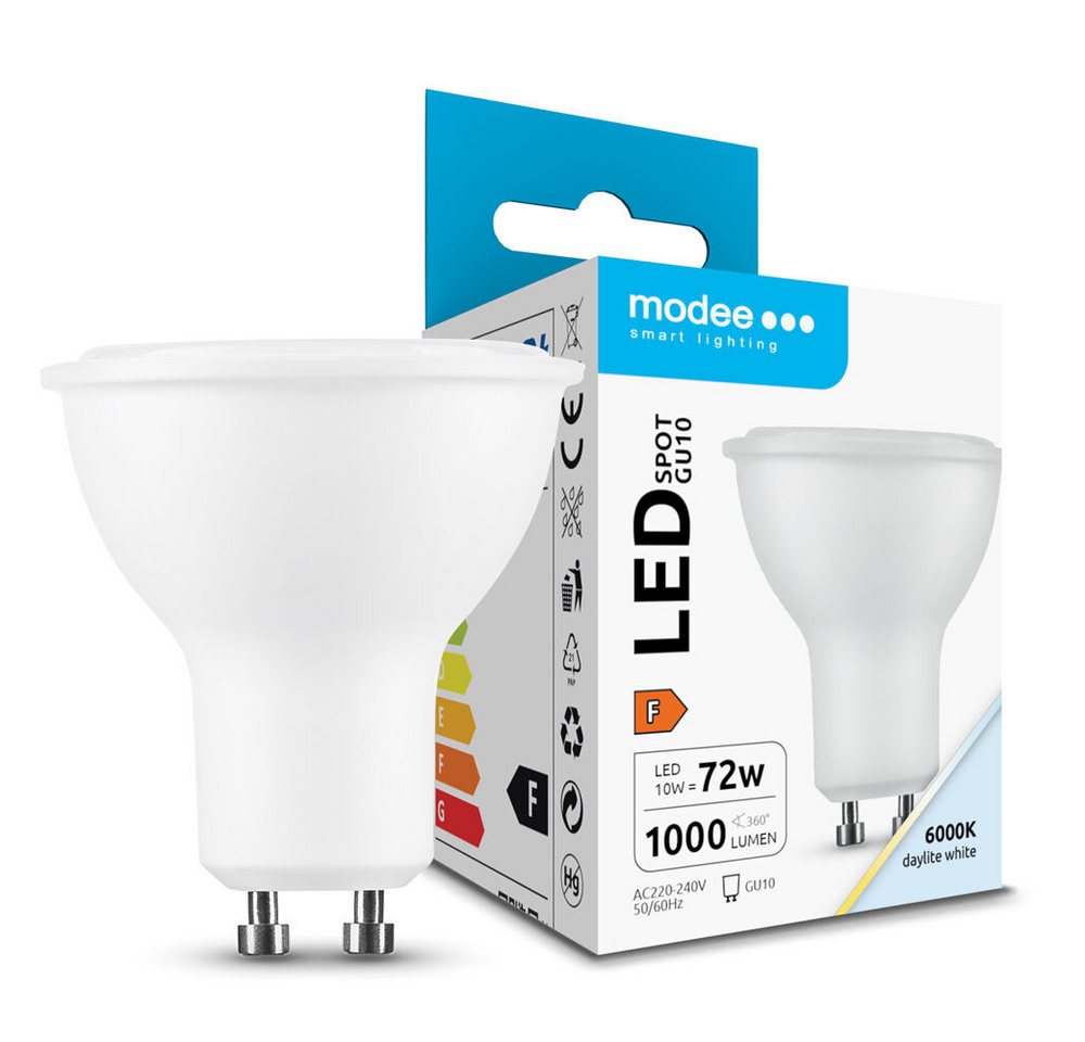 Modee Smart Lighting LED-Leuchtmittel 10 W GU10 Leuchtmittel Leuchte Spot Einbauleuchte Einbauspot, Kaltweiß 6000K, 1000 Lumen, Abstrahlwinkel 110° Bild 3