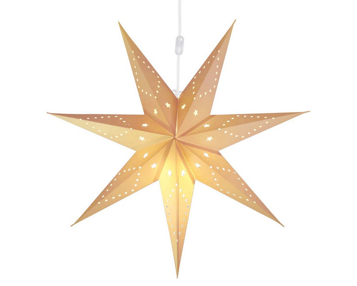 Salcar Papierstern LED Papierstern Weihnachtsstern Beleuchtet Sternenlicht, LED Weihnachtsdeko, 75cm Warmweiß Bild 2