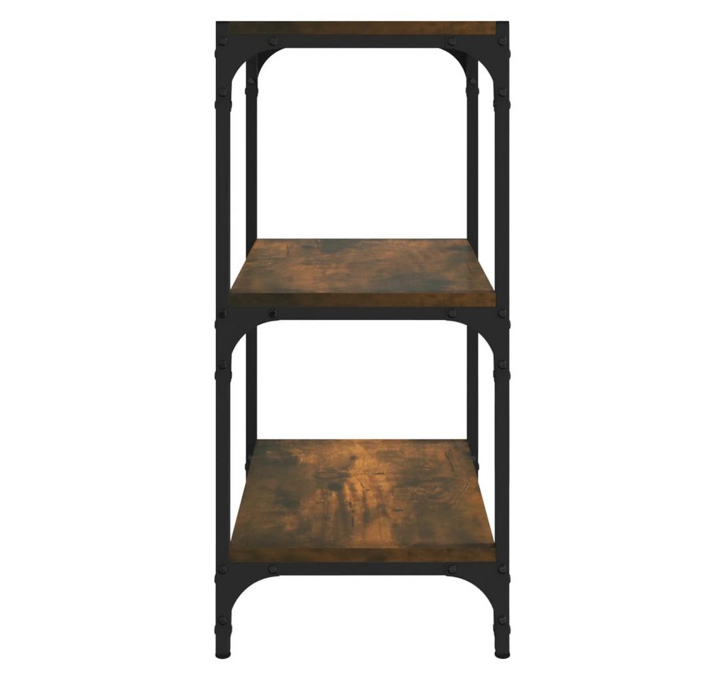 furnicato Bücherregal 40 x 33 x 70,5 cm Räuchereiche mit Stahlrahmen, 1-tlg., Industrie-Regal mit 3 Ablagen als TV-Schrank für das Wohnzimmer Bild 2