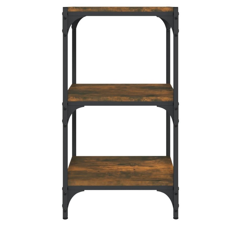 furnicato Bücherregal 40 x 33 x 70,5 cm Räuchereiche mit Stahlrahmen, 1-tlg., Industrie-Regal mit 3 Ablagen als TV-Schrank für das Wohnzimmer Bild 3