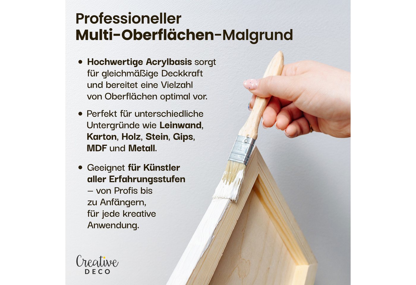 Creative Deco Grundierfarbe Professionell Gesso Perfekte Grundierung für Malerei Bild 3