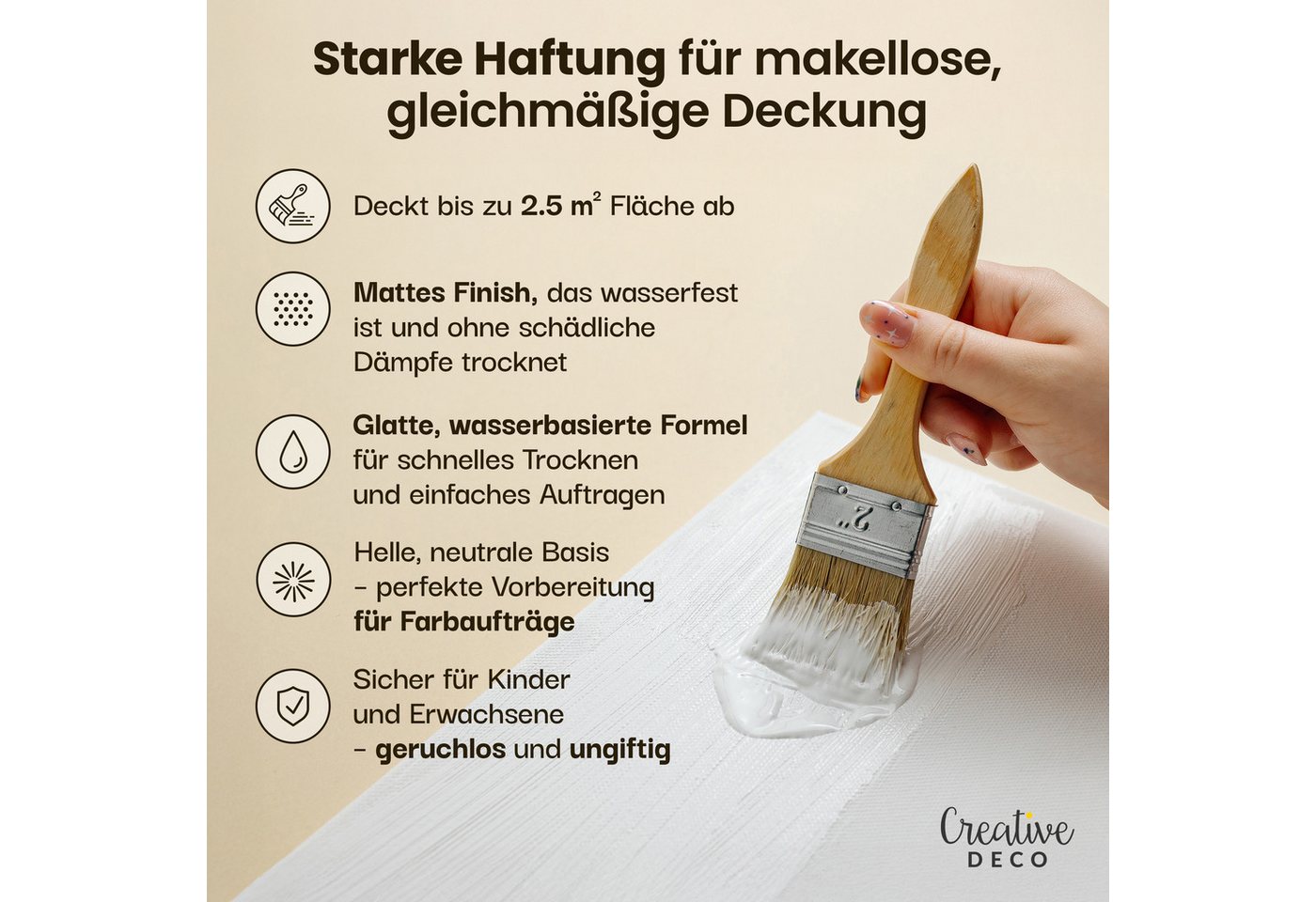 Creative Deco Grundierfarbe Professionell Gesso Perfekte Grundierung für Malerei Bild 4