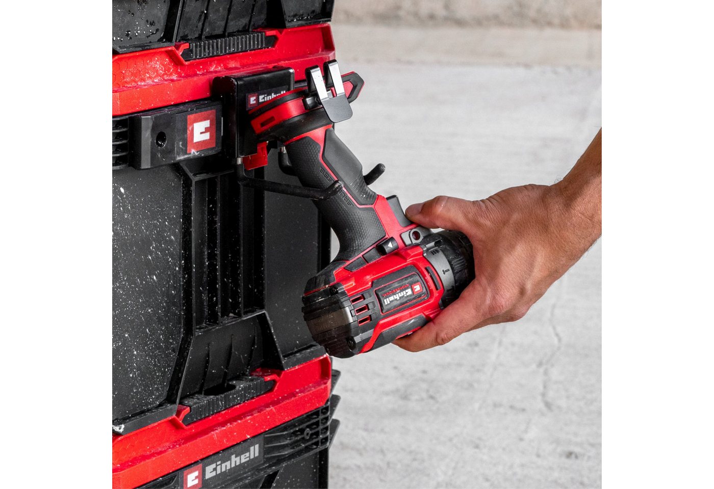 Einhell Werkzeugkoffer E-Case Doppelhaken Bild 2