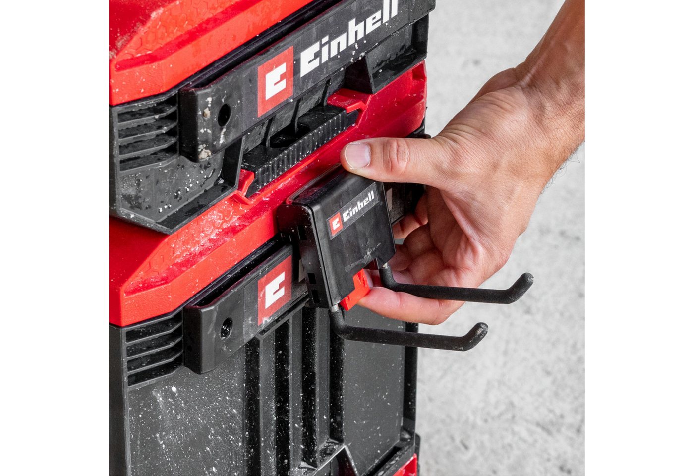 Einhell Werkzeugkoffer E-Case Doppelhaken Bild 3