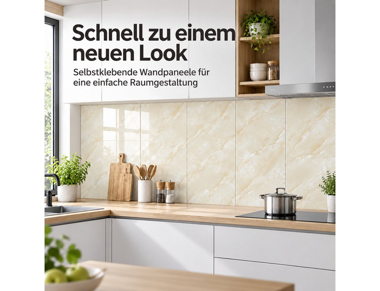 JASLIFE Fliesenaufkleber Marmoroptik (Set, 10 St), selbstklebend Bild 3