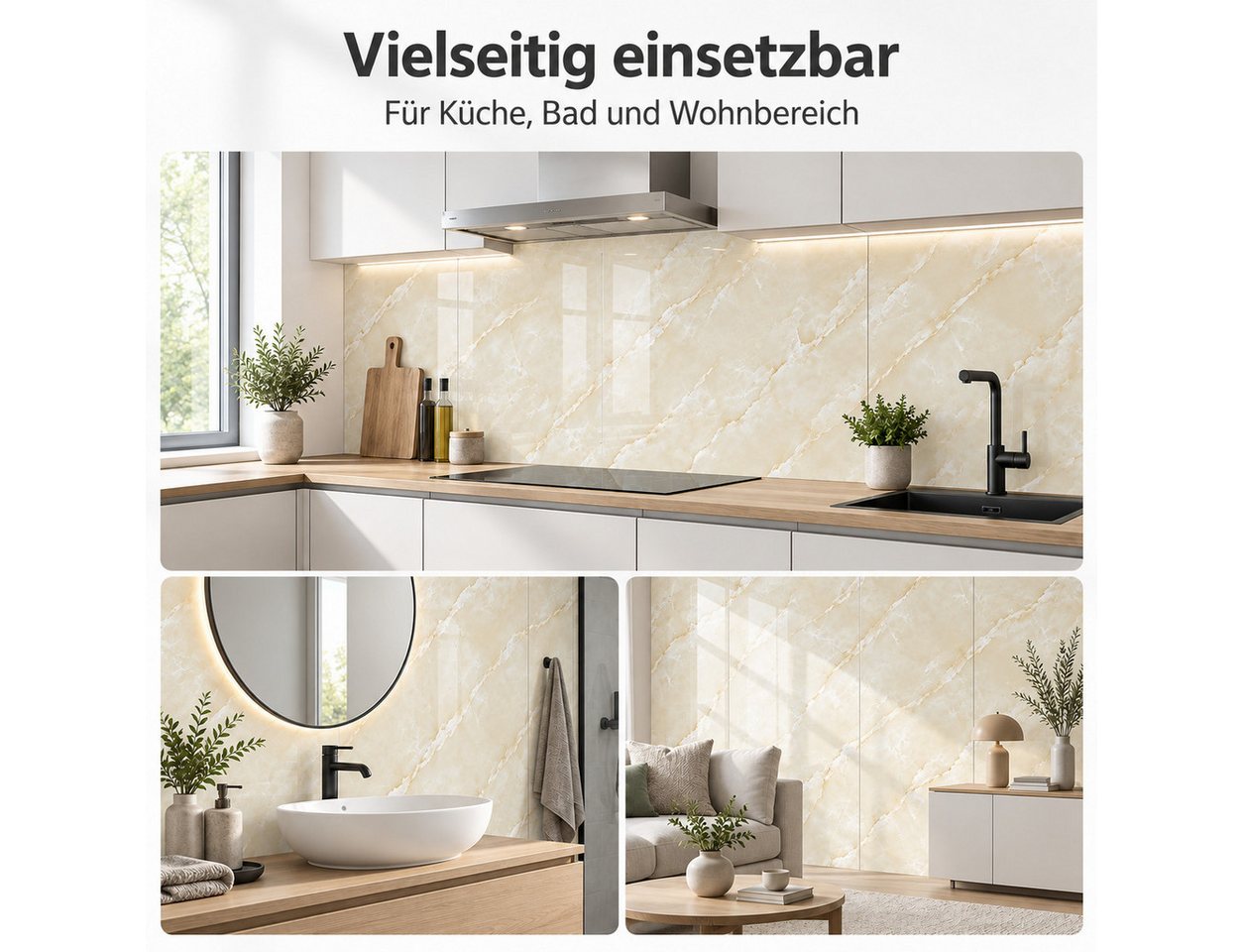 JASLIFE Fliesenaufkleber Marmoroptik (Set, 10 St), selbstklebend Bild 5