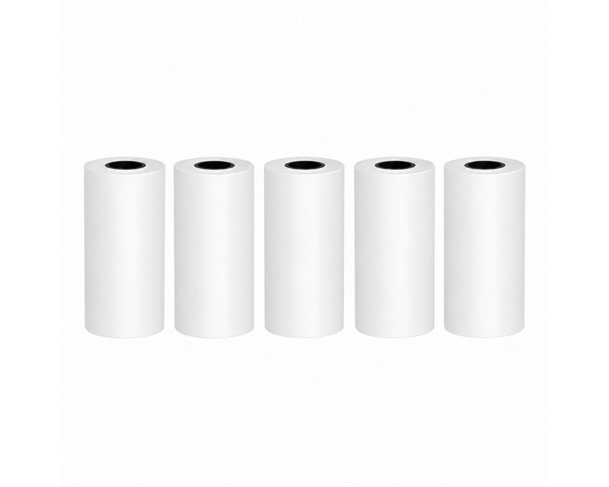 R2 Invest Druckerpapier Thermopapier Rollen 5er Set selbstklebend für Mini Drucker 57 mm breit Bild 2