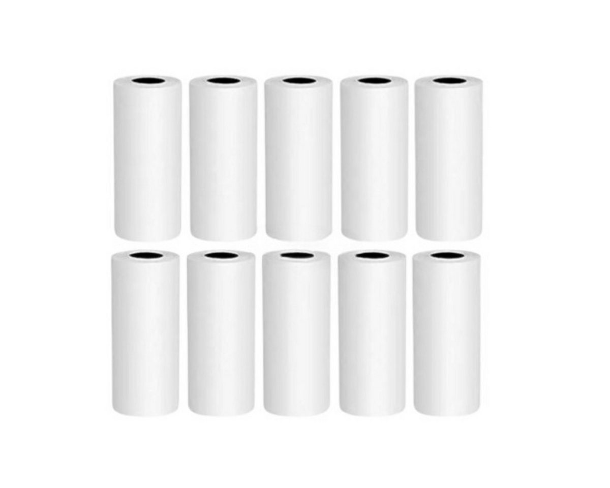 R2 Invest Druckerpapier Thermopapier Rollen 5er Set selbstklebend für Mini Drucker 57 mm breit Bild 4