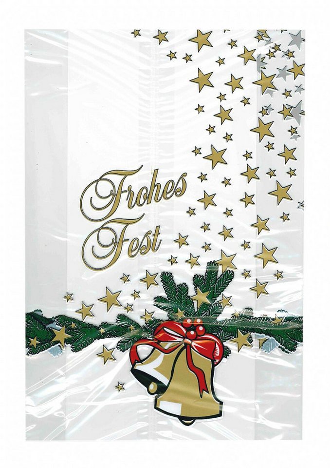 Poller GmbH Vogtland Kuchentransportbox PP-Stollenbeutel "Glocke - Frohes Fest", 20 + 7 x 48 cm, (25-tlg), 20+7x48 cm Bild 3
