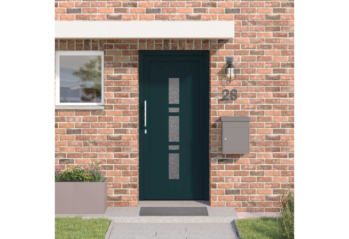 vidaXL Haustür Vordertür 108 x 208 cm PVC Anthrazit (1-St) Bild 2