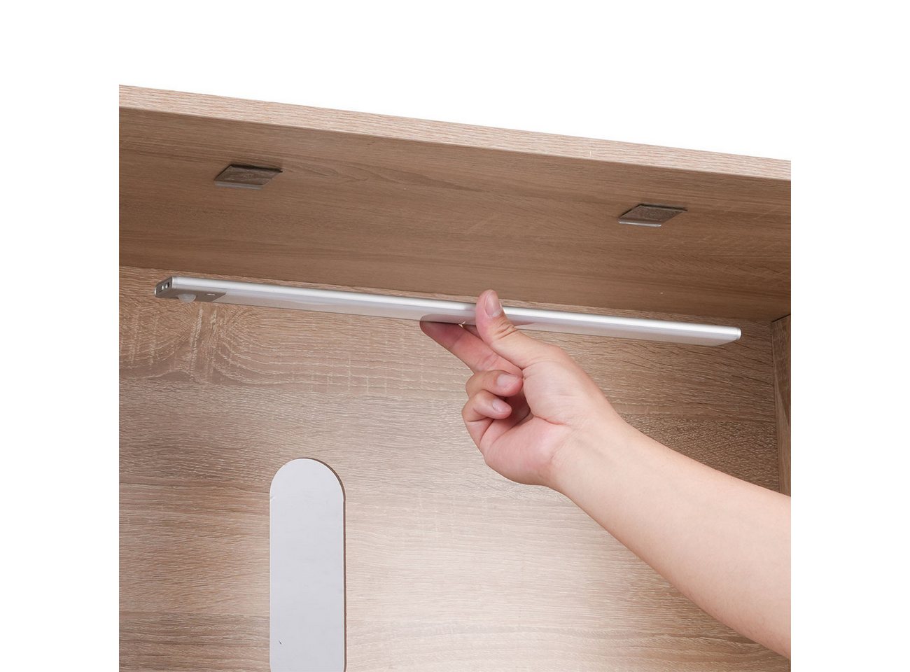 shop'n smile ideoon LED Lichtleiste Flache Akku Lichtleiste, 40cm mit Bewegungssensor, 120 LEDs, LED, Schaltet sich automatisch ein/aus, 120 LEDs, wählbaren Lichtfarben Bild 4