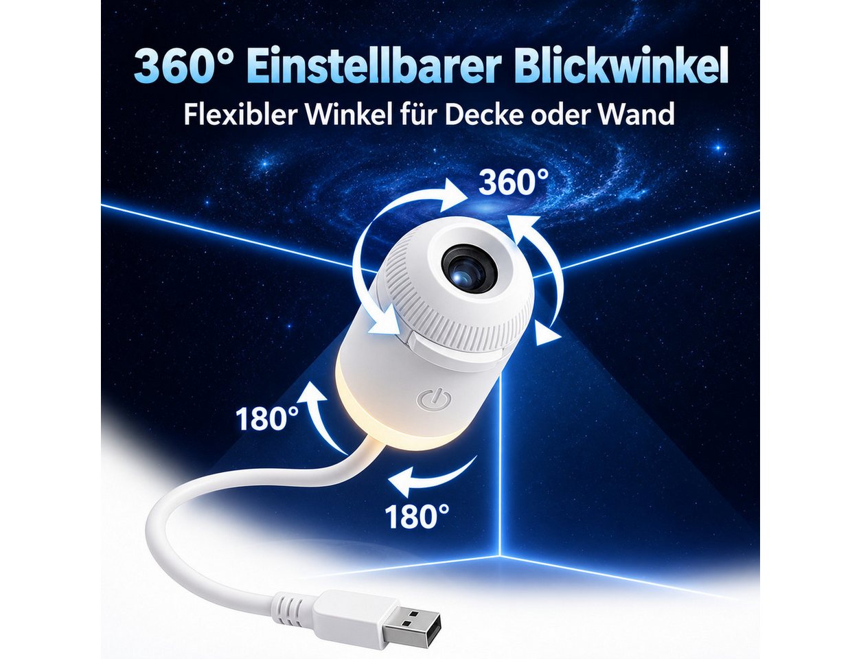 Fyrove LED-Sternenhimmel 2-in-1 Sternenhimmel Projektor mit 24 Motiven, dekoratives Nachtlicht, Sternenprojektor mit USB für Schlaf- und Kinderzimmer Bild 4