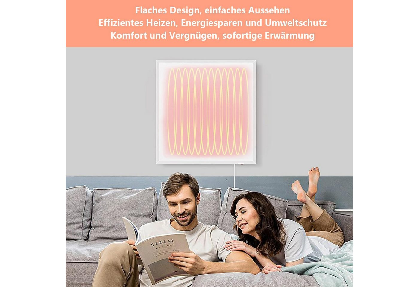 ZMH Infrarotheizung Energiesparend Infrarot Wandheizung 170W/290W Heizung, Fernbedienung, Wandmontage, Überhitzungsschutz