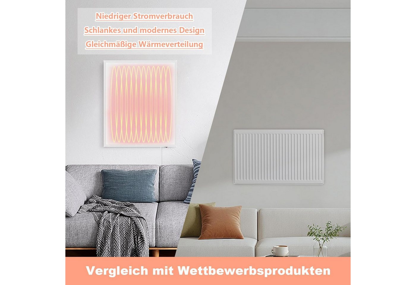 ZMH Infrarotheizung Energiesparend Infrarot Wandheizung 170W/290W Heizung, Fernbedienung, Wandmontage, Überhitzungsschutz Bild 3
